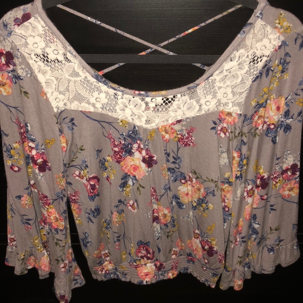 Floral blouse.